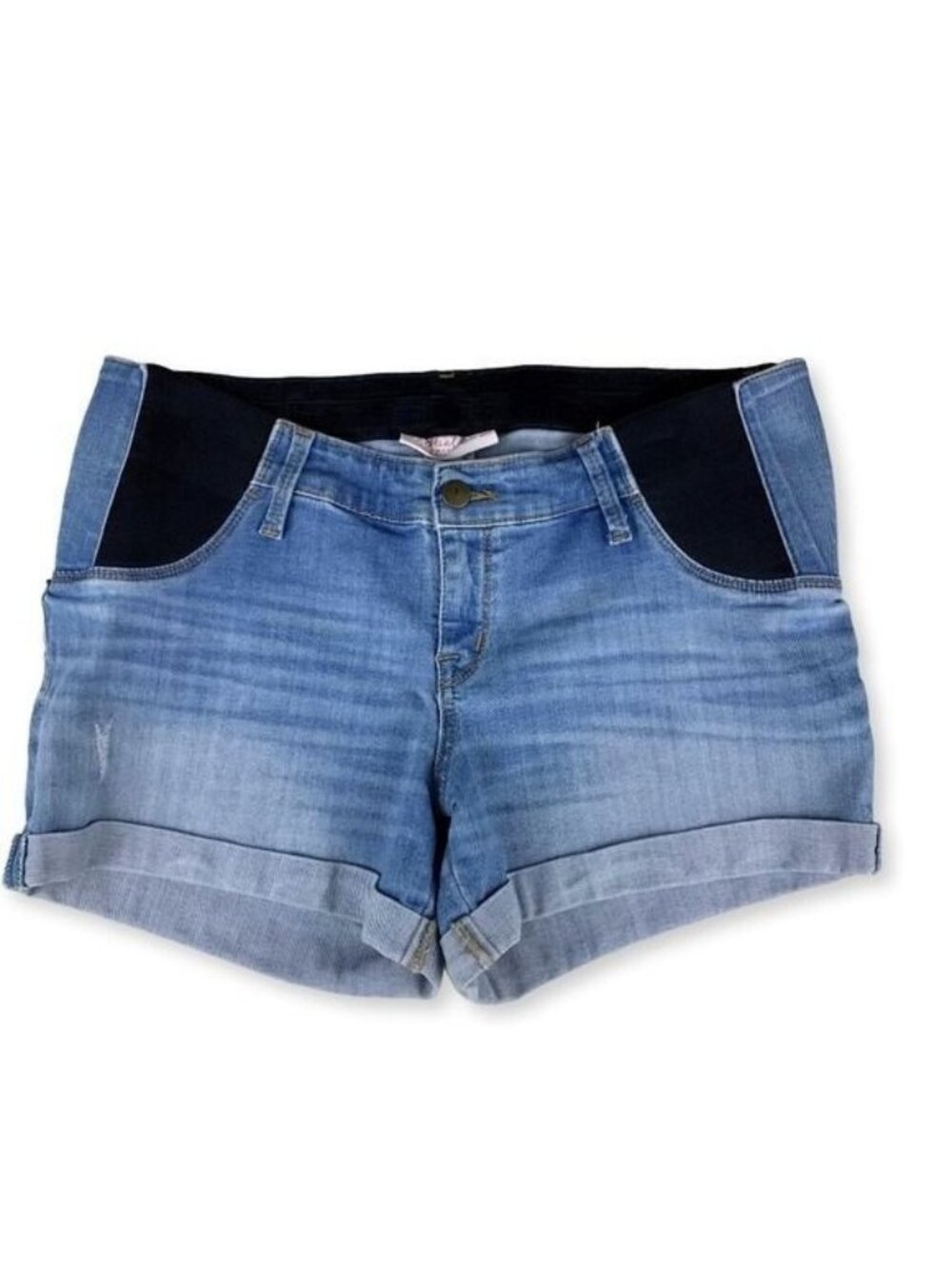 Isabel Maternity Light Wash Cuffed Denim Shorts Size 8/29 EUC